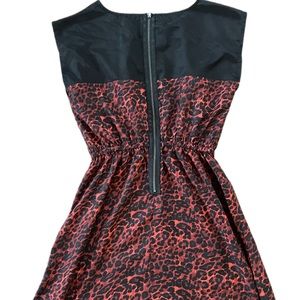 BeBop Size M Used Womens Black/Red Short Sleeve Cinched Waist A-Line Dress